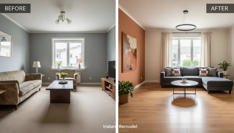 Preview Paint Colors and Flooring - AI Decoration App feature