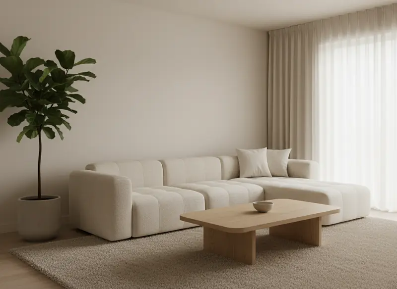 Minimalist style room design created with AI Decoration App